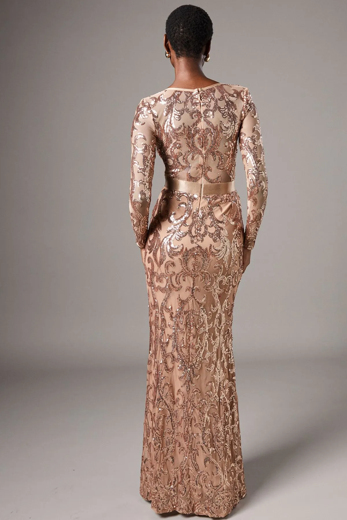 Coast Robe Longue à Manches Longues et Sequins<Femme Robes Bal De Promo|Robes À Manches Longues