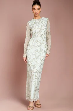 Coast Robe Longue à Manches Longues Ornée de Motifs Floraux<Femme Robes Moulantes|Robes À Manches Longues