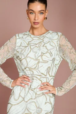 Coast Robe Longue à Manches Longues Ornée de Motifs Floraux<Femme Robes Moulantes|Robes À Manches Longues