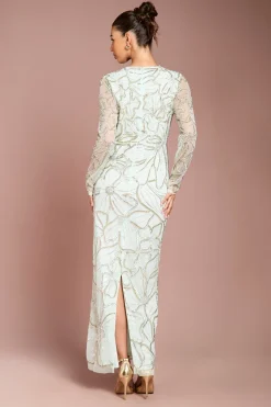 Coast Robe Longue à Manches Longues Ornée de Motifs Floraux<Femme Robes Moulantes|Robes À Manches Longues