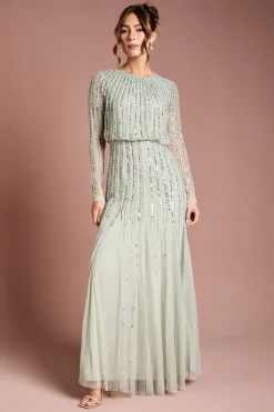 Coast Robe Longue à Manches Longues Ornée de Sequins Linéaires<Femme Robes À Manches Longues|Robes