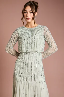 Coast Robe Longue à Manches Longues Ornée de Sequins Linéaires<Femme Robes À Manches Longues|Robes