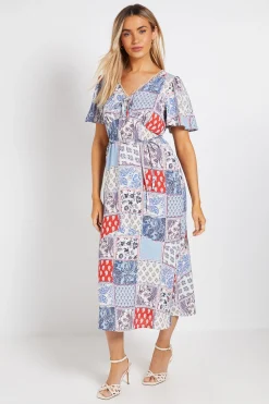 Robe Longue À Manches Évasées Et Finitions En Dentelle