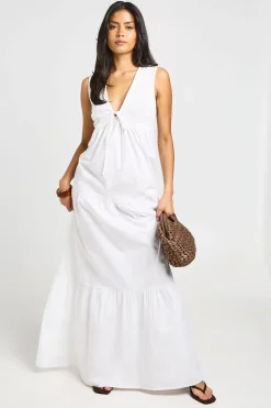 Robe Longue Maxi À Détails En Dentelle Brodée