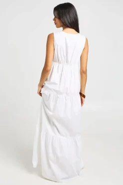Robe Longue Maxi À Détails En Dentelle Brodée