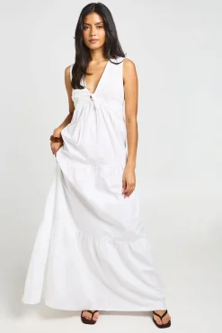 Robe Longue Maxi À Détails En Dentelle Brodée