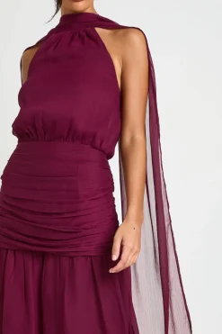 Robe Longue Maxi En Mousseline Avec Jupe Ample Froncée