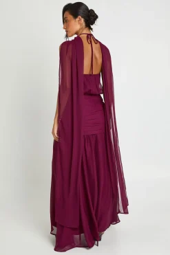 Robe Longue Maxi En Mousseline Avec Jupe Ample Froncée