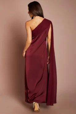 Robe Longue Maxi En Mousseline À Drapé Asymétrique