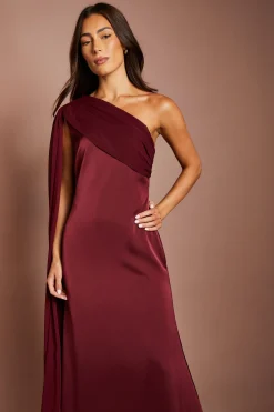Robe Longue Maxi En Mousseline À Drapé Asymétrique