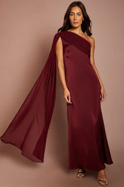 Robe Longue Maxi En Mousseline À Drapé Asymétrique