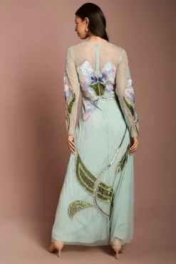 Coast Robe Longue Maxi À Fleurs Avec Manches Longues Et Ornements<Femme Toutes Les Robes|Robes Longues