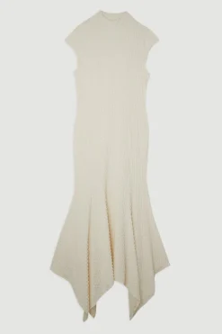 KarenMillen Robe longue maxi à ourlet dramatique en jersey texturé<Femme Robes|Robes Longues
