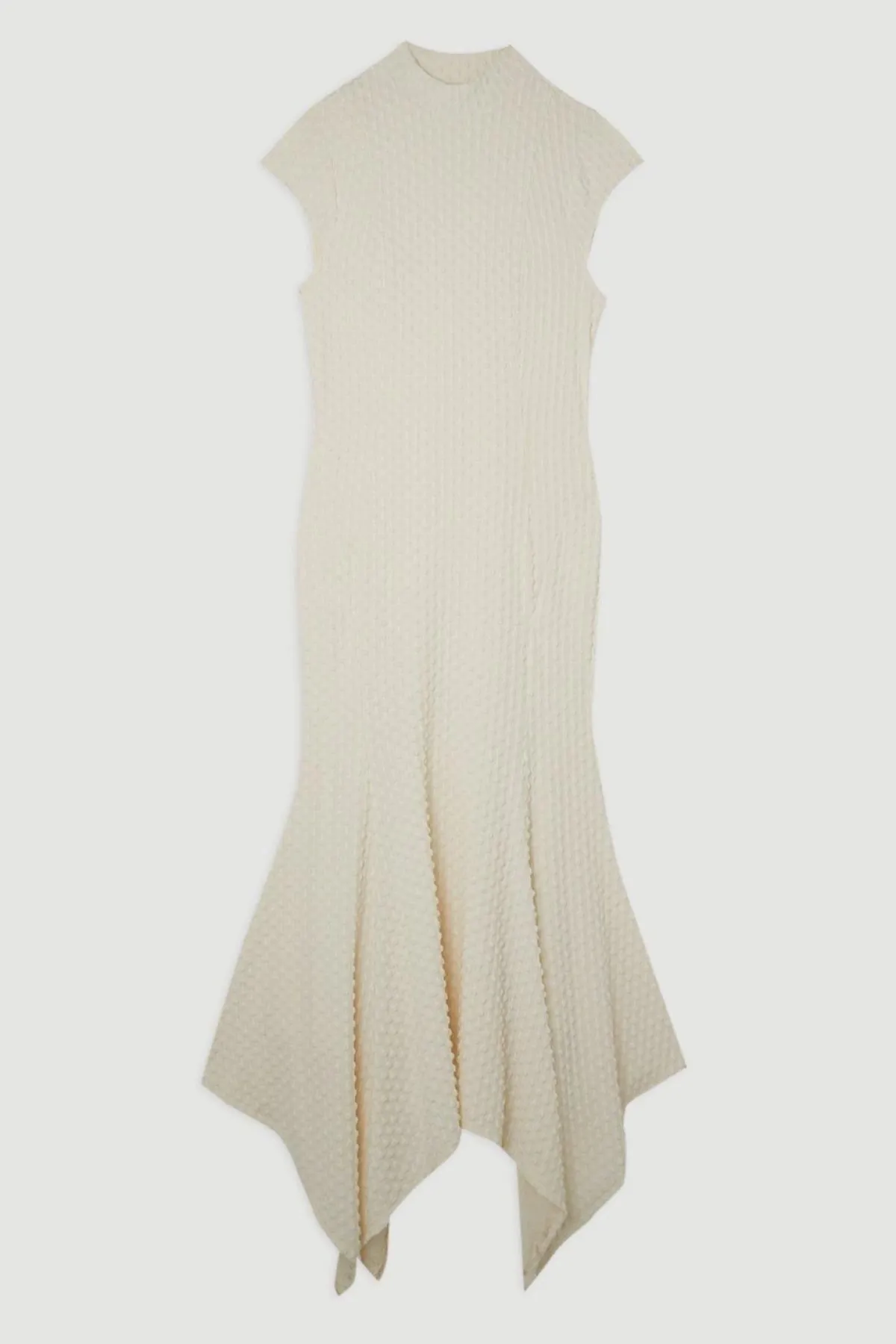 KarenMillen Robe longue maxi à ourlet dramatique en jersey texturé<Femme Robes|Robes Longues