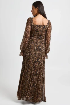 Robe Longue Milkmaid À Imprimé Léopard