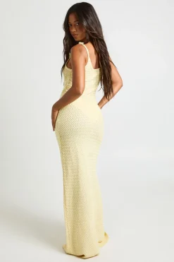boohoo Robe Longue Moulante Au Crochet Avec Bretelles À Corsage Floral<Femme Toutes Les Robes|Robes Longues