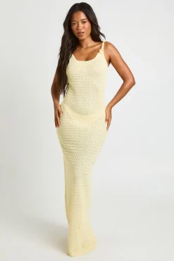 boohoo Robe Longue Moulante Au Crochet Avec Bretelles À Corsage Floral<Femme Toutes Les Robes|Robes Longues