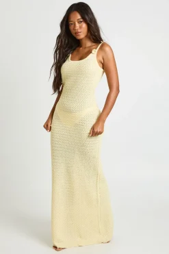 boohoo Robe Longue Moulante Au Crochet Avec Bretelles À Corsage Floral<Femme Toutes Les Robes|Robes Longues