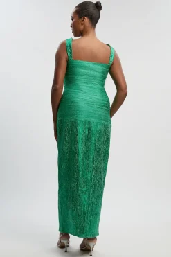 KarenMillen Robe Longue Moulante à Bretelles en Maille Métallisée Grande Taille<Femme Toutes Les Robes|Robes Longues