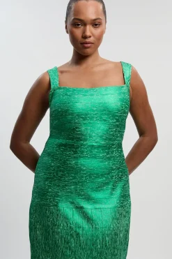 KarenMillen Robe Longue Moulante à Bretelles en Maille Métallisée Grande Taille<Femme Toutes Les Robes|Robes Longues
