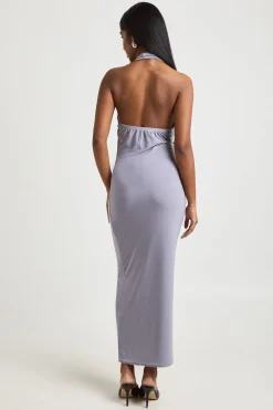 boohoo Robe Longue Moulante À Col Licou Avec Détail Cache-cœur<Femme Robes Moulantes|Robes