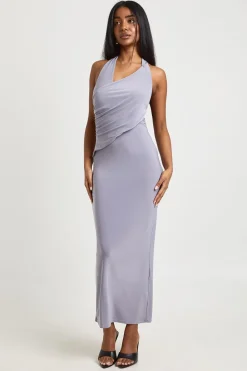 boohoo Robe Longue Moulante À Col Licou Avec Détail Cache-cœur<Femme Robes Moulantes|Robes