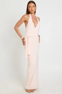 Robe Longue Moulante Dos Nu Avec Taille Nouée