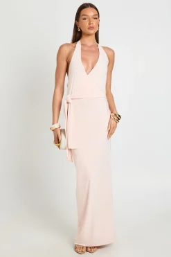 Robe Longue Moulante Dos Nu Avec Taille Nouée