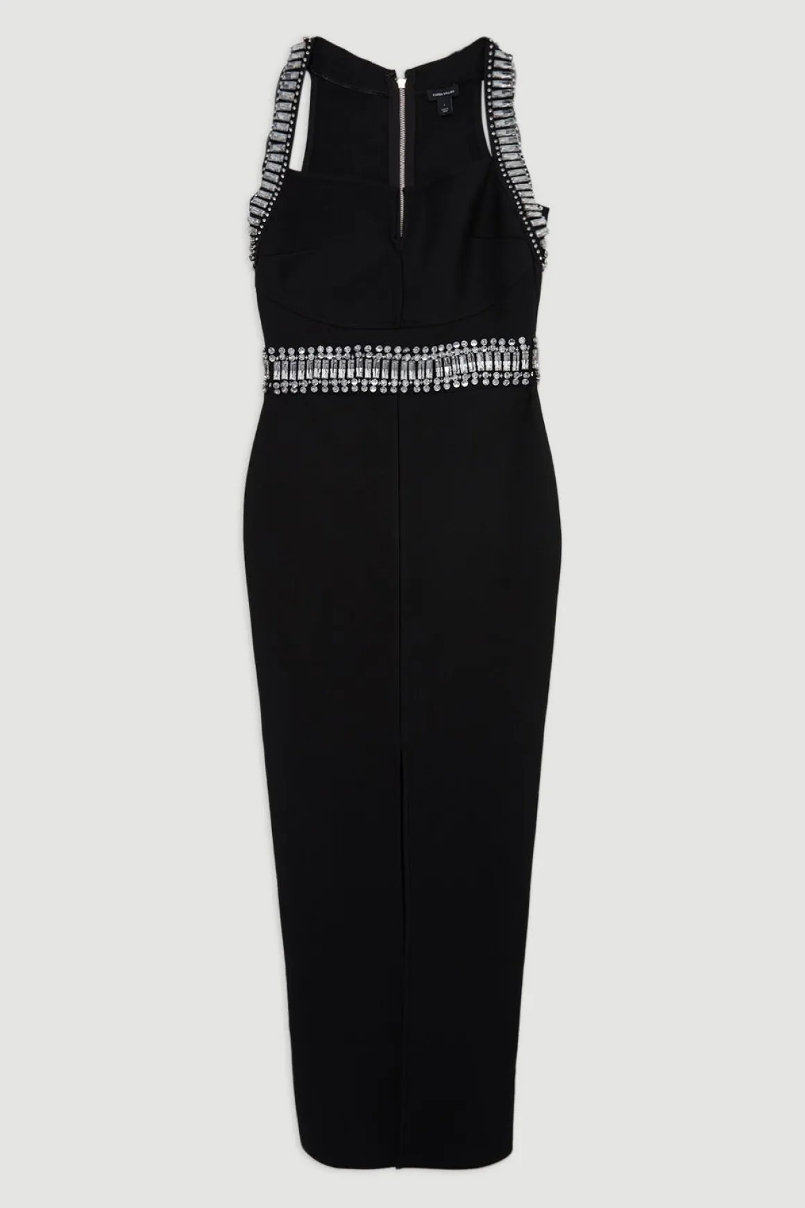 Robe Longue Moulante en Maille Ornée de Détails