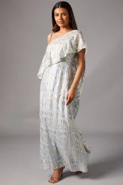 Robe Longue Métallisée Asymétrique Petite Taille