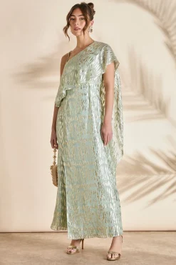 Coast Robe Longue Métallisée à Une Épaule<Femme Toutes Les Robes|Robes Longues
