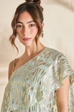 Coast Robe Longue Métallisée à Une Épaule<Femme Toutes Les Robes|Robes Longues
