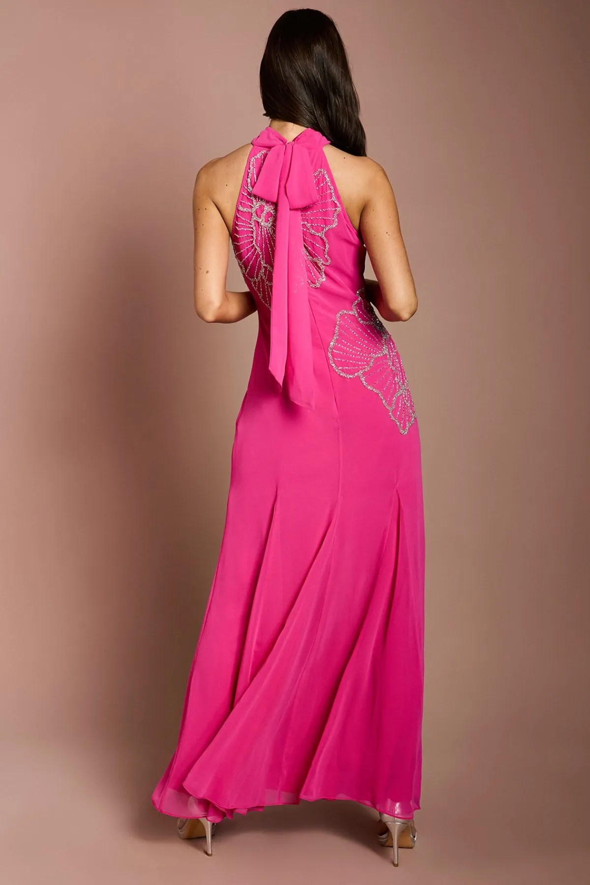 Coast Robe Longue Ornée Avec Plis Godets<Femme Robes|Robes Noires Nouées