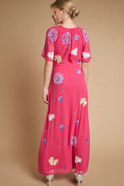 Robe Longue Ornée À Manches Évasées Effet Spectaculaire