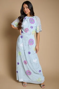 Oasis Robe Longue Ornementée À Manches D'ange Pour Petite Taille<Femme Robes|Robes Longues