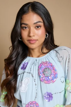 Oasis Robe Longue Ornementée À Manches D'ange Pour Petite Taille<Femme Robes|Robes Longues