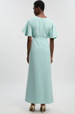 KarenMillen Robe Longue Petite Taille À Manches Cascade Coupe Ajustée Fluide<Femme Toutes Les Robes|Robes Longues