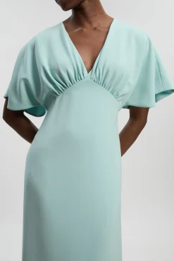 KarenMillen Robe Longue Petite Taille À Manches Cascade Coupe Ajustée Fluide<Femme Toutes Les Robes|Robes Longues