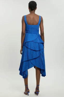 Robe Longue Plissée À Bretelles