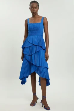 Robe Longue Plissée À Bretelles
