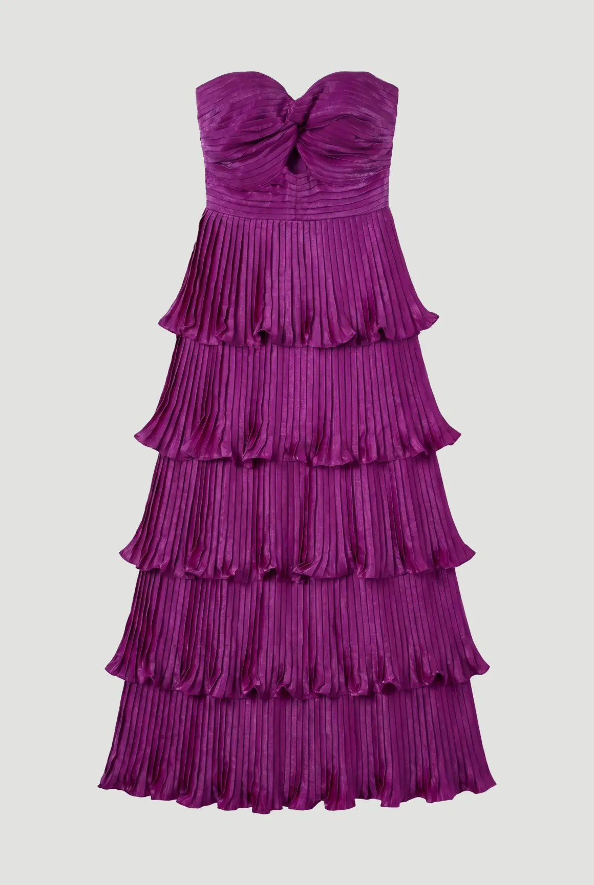 Robe Longue Plissée À Volants Étagés