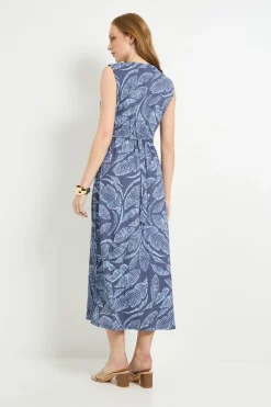 Robe Longue Portefeuille En Jersey À Motif Palmier