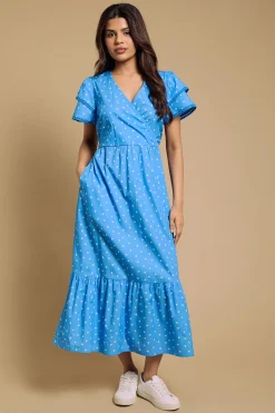 Dorothy Perkins Robe Longue Portefeuille Imprimée À Détails En Dentelle Et Volants Étagés Petite<Femme Toutes Les Robes|Robes Longues