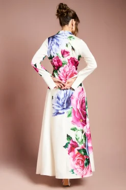 Robe Longue Portefeuille à Motif Imprimé