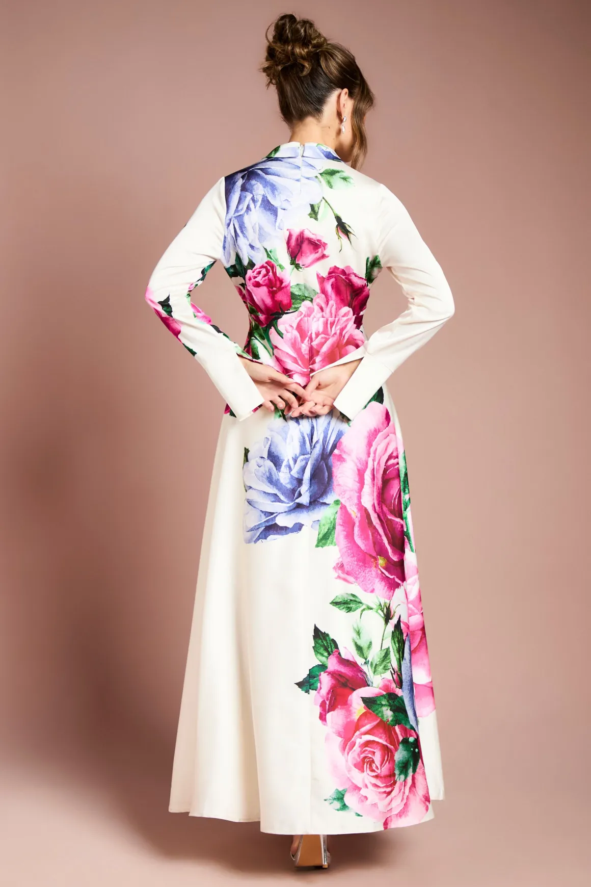 Robe Longue Portefeuille à Motif Imprimé