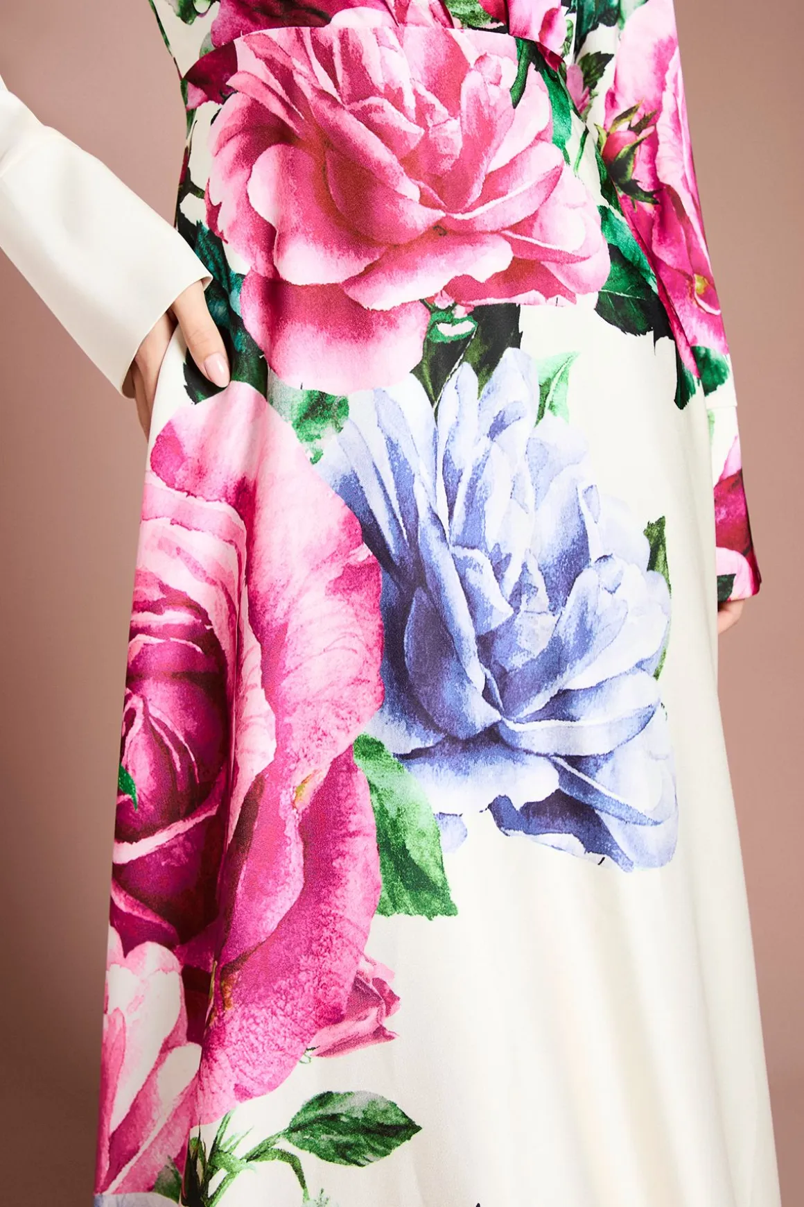 Robe Longue Portefeuille à Motif Imprimé