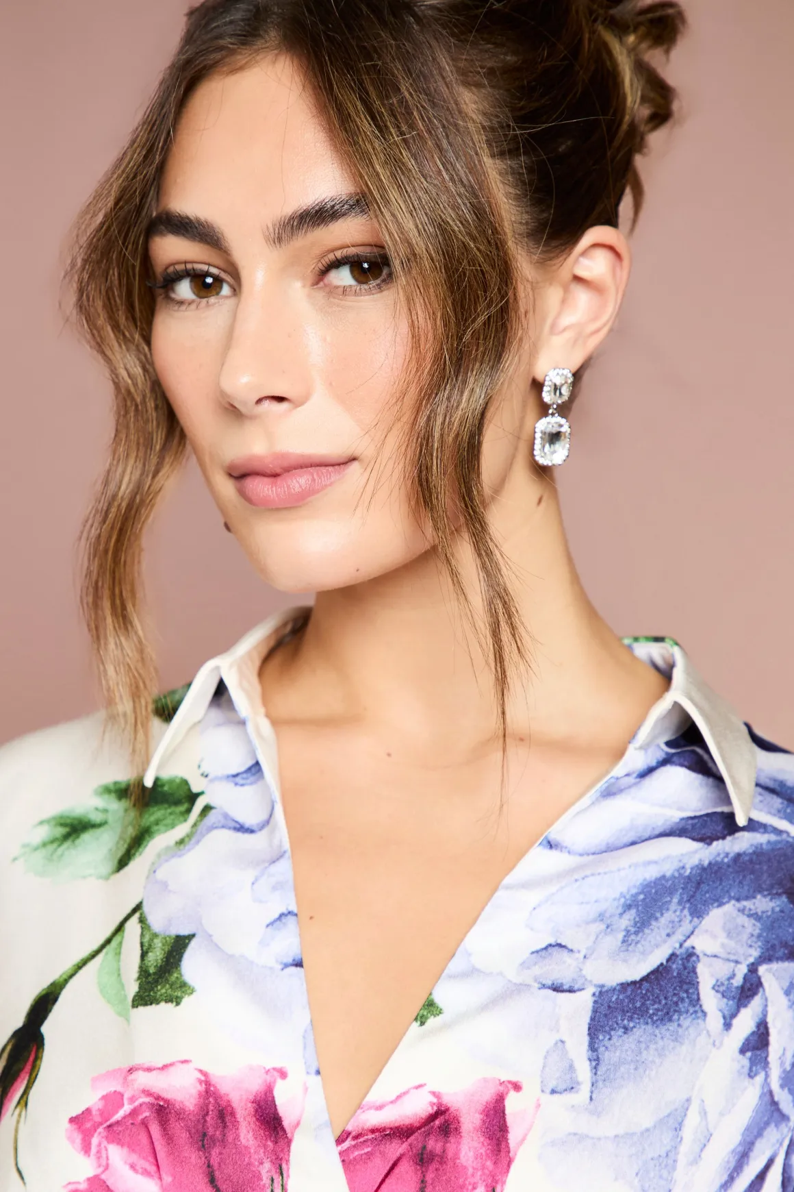 Robe Longue Portefeuille à Motif Imprimé