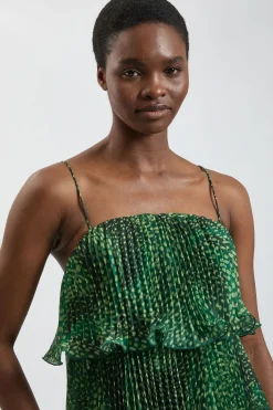 KarenMillen Robe Longue Péplum En Organdi Texturé À Imprimé Pois Et Plissé Petite<Femme Robes|Robe Invitée Mariage