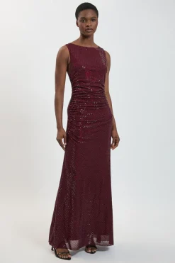 Robe Longue Premium À Dos Croisé Ornée De Cristaux
