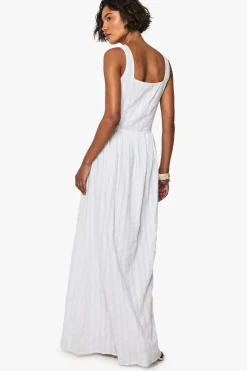 Robe Longue Rayée En Seersucker Pour Grandes Tailles